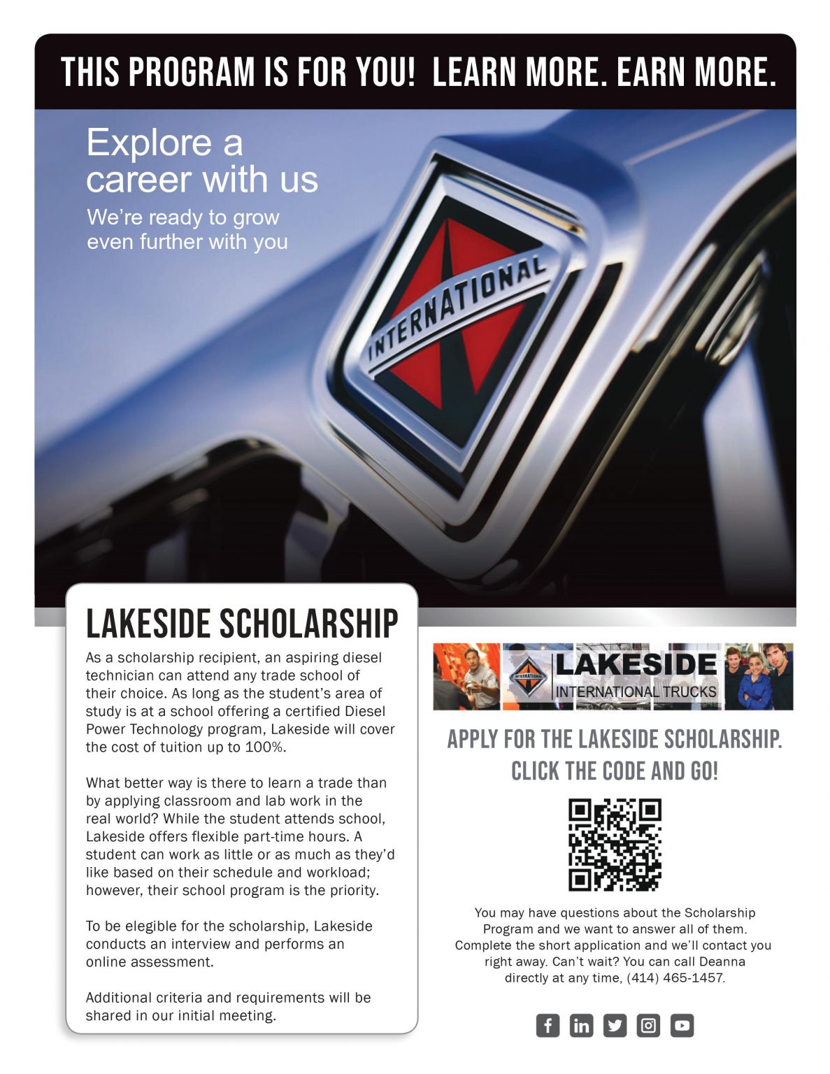 Lakeside Scholarship Information Lakeside International Trucks