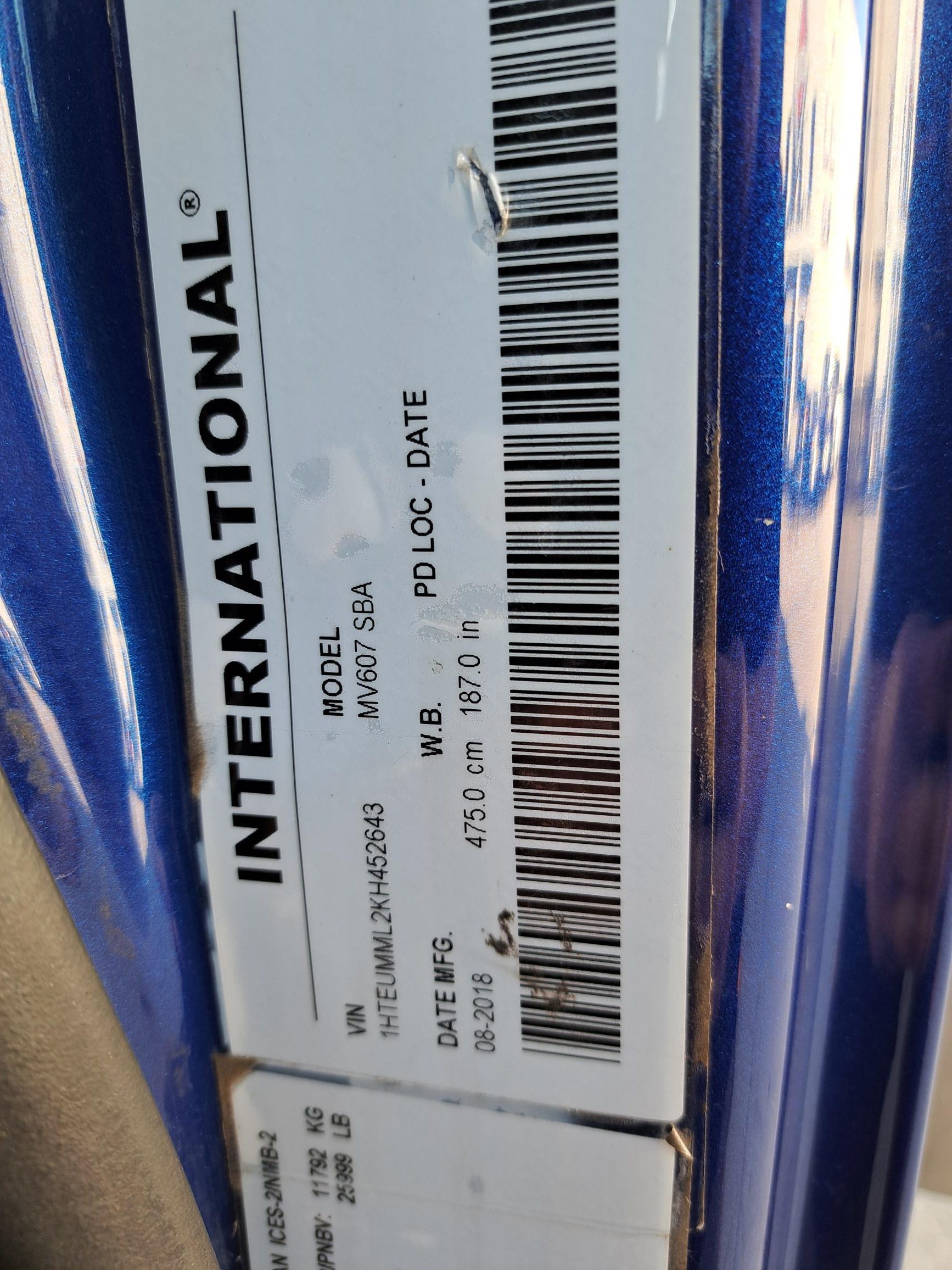 2019 INTERNATIONAL MV607 UT47047-17 2019 INTERNATIONAL MV607 UT47047-17
