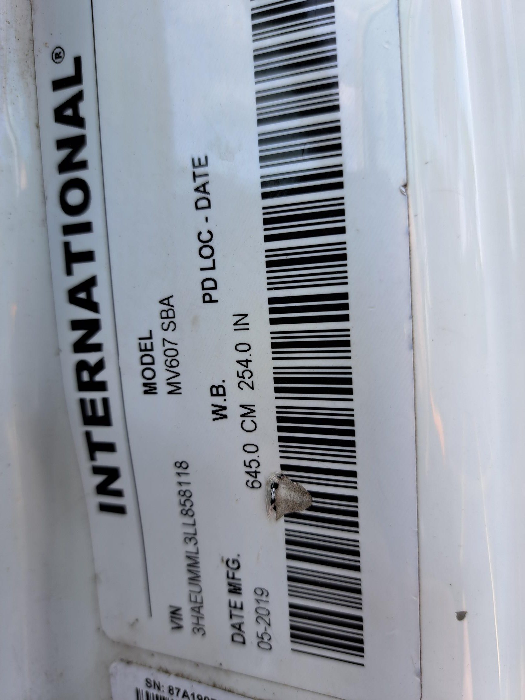 2020 INTERNATIONAL MV607 UT18204-18 2020 INTERNATIONAL MV607 UT18204-18
